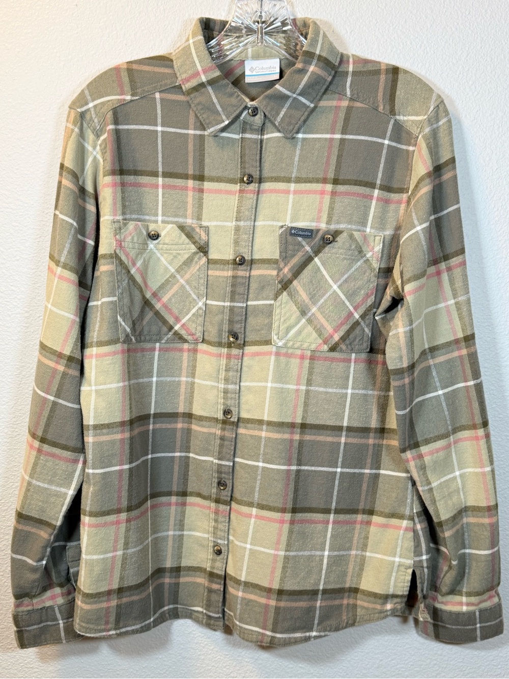 Columbia womens M long sleeve plaid flannel shirt